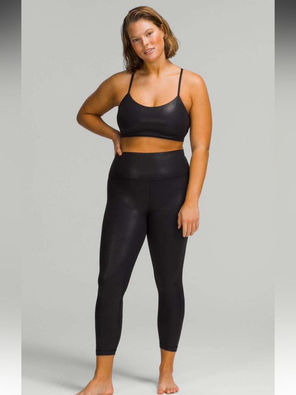 127. Lululemon $118 Align High-Rise Pant 25" *Shine Radiate Foil Print Black 12